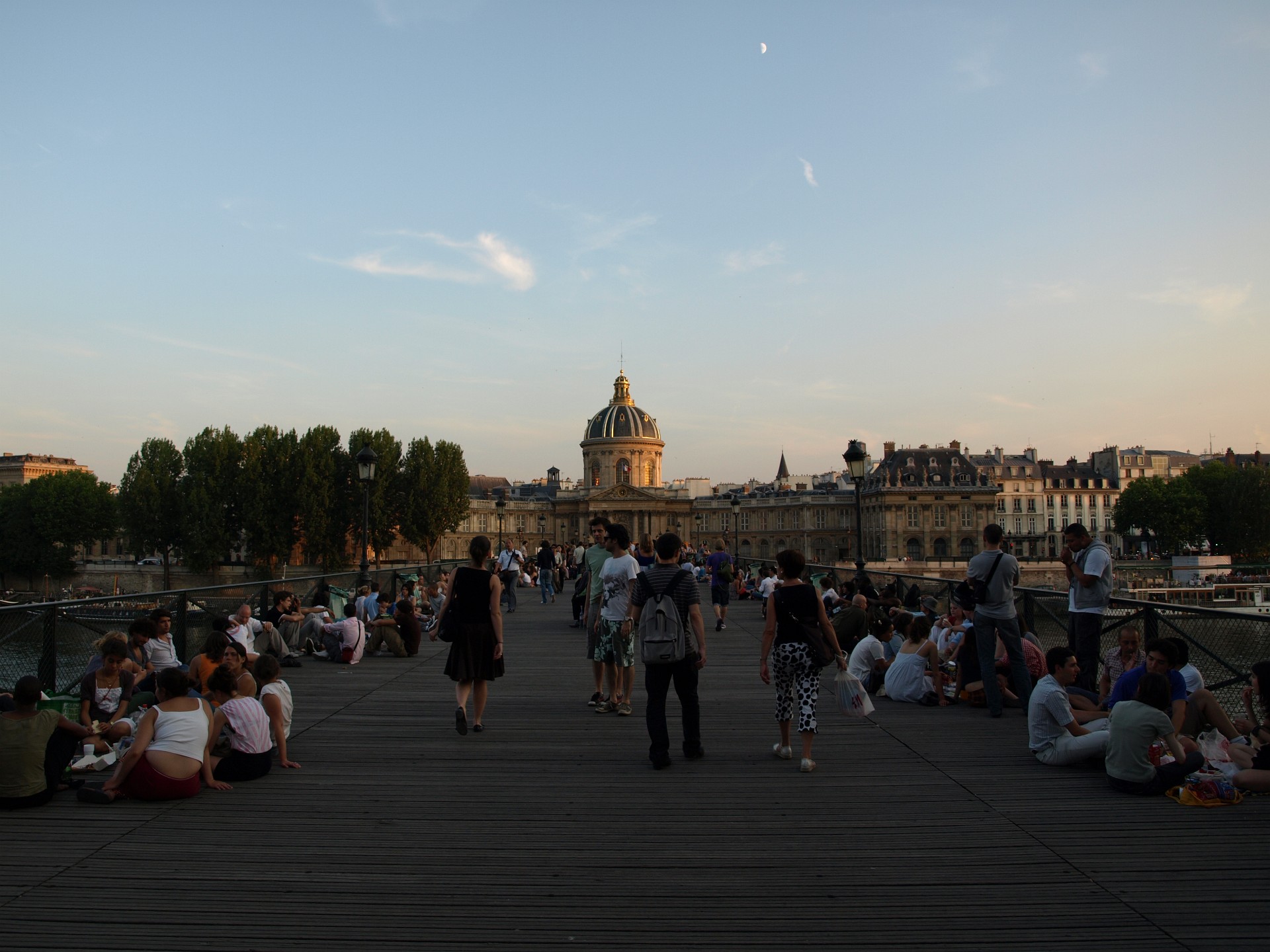 Evening Crowds on the Pont Des Arts